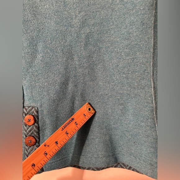 PRANA XS Blue Lucia Funnel Turtle Neck Recycled Wool Blend Sweater Outdoor Warm - Picture 8 of 14